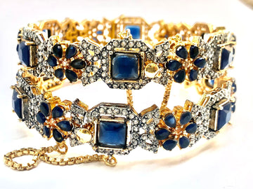 Royal Sapphire Gold Bangles (2-Bangles)