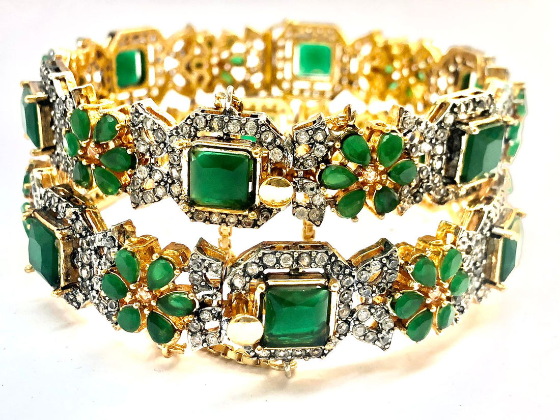 Royal Sapphire Gold Bangles (2-Bangles)